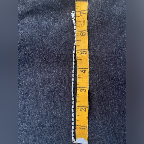 .925 Italian sterling silver, 3MM oval bead chain bracelet, 7 inches. - Picture 3 of 4